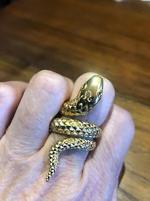 Golden Stainless Steel Gothic Snake Serpent Cobra Size 9 Men's Ring • $36