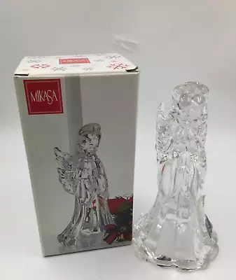 Vintage Mikasa Praying Angel Candle Holder Leaded Crystal Original Sticker & Box • $16.99