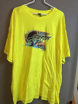 Dirt Track Late Model Racing Shirt Rusty Griffaw Missouri Sz 3xl Hi-vis Yellow • $14.99