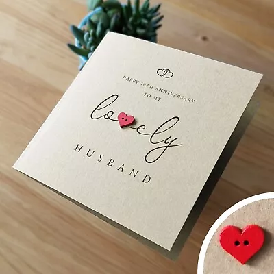 £3.50 • Buy 10th Anniversary Card For Husband, Husband 10th Anniversary Card, Personalised