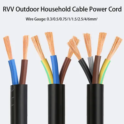 RVV Outdoor Household Cable Power Cord Wire Gauge:0.3mm²-6mm² Pure Copper Core • $199.83