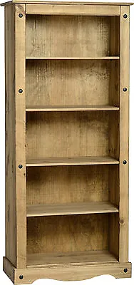 Mexican Pine Corona Tall Bookcase / Bookshelf  • £154.99