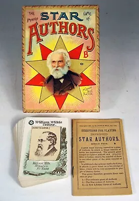 McLoughlin Brothers Game: The Improved Game Of Star Authors Complete • $125