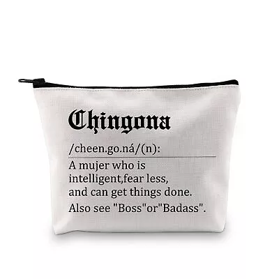 JXGZSO Mexican Women Cosmetic Bag Mexican Culture Gifts Chingona Makeup Zippe... • $18.39