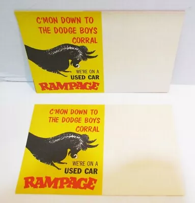 Dodge Boys Corral Used Car Rampage Advertising Flyer Brochure Pair Vintage • $9.99