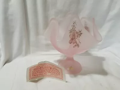 Vintage Viking 6 Petal Pink Satin Handkerchief Stretch Vase Art Glass Labels HTF • $19.99