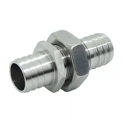 Stainless Steel Bulkhead Barb Mender Splicer Fitting 3/4  X 3/4  Barb • $11.99