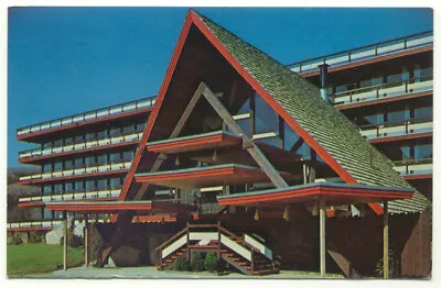 Mt. Snow VT Snow Lake Lodge Vintage Postcard ~ West Dover Vermont • $2.99