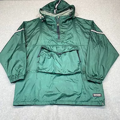 VINTAGE Abercrombie Mens Anorak Jacket Large Green Windbreaker Hoodie Korea • $34.95