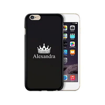 $16.98 • Buy Personalised Initial Phone Case King/Queen Crown Name On Black TPU Soft Cover