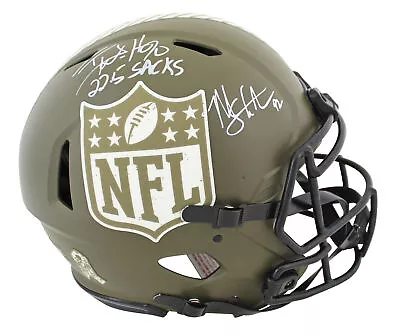 T.J. Watt & Michael Strahan 22.5 Sacks Signed STS F/S Speed Proline Helmet BAS W • $789.99