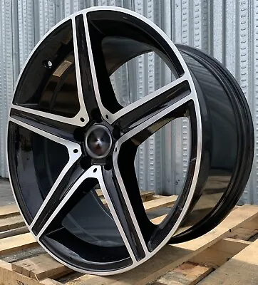 18X8 +35 Gloss Black Machined Face Wheels Fits Mercedes E350 E300 E450 Rims Set4 • $749