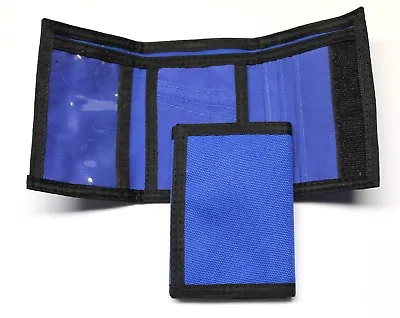 Nylon Trifold Credit Card Wallet With ID Window - Royal Blue • $8.99