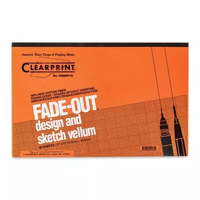 Clearprint Design & Sketch Vellum Fade-Out 1000HP-4 11x17 50 Sheet 10x10 Grid • $26.99