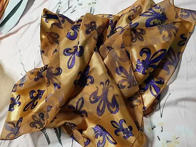 New Orleans Mardi Gras  Gold Fleur-de-lis Scarf 💜💚💛  • $12