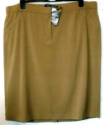 New Magi - Fit Wow Beige Stretch Skirt Part Elasticated Size 26 32  # 961  #* • £12.99