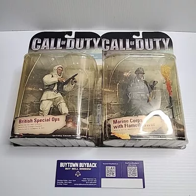 Lot Of 2 Macfarlane Call Of Duty Figures British Ops & Marine With Flamethrower • $94.37