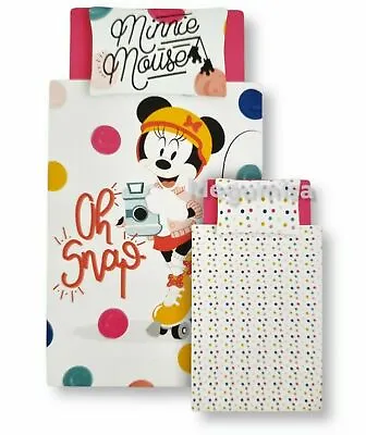 Disney Minnie Mouse Single Duvet Cover Set By George Oh Snap New • £14.99