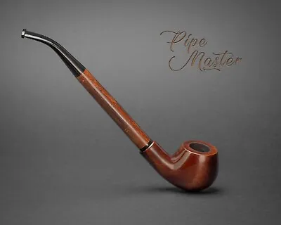 LONG WOODEN SMOKING PIPE FOR TOBACCO  CHURCHWARDEN No 53   9   Brown  PEAR • £25.99