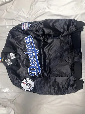 Pro Standard LA Dodgers Black 2020 World Series Logo Black Satin Jacket Large • $89.99