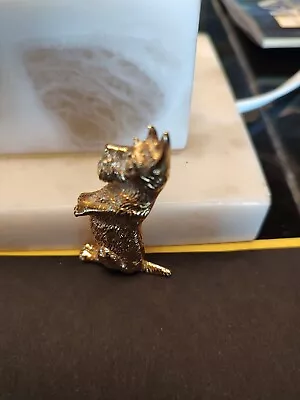 Signed Monet Gold Toned Scottie Pin/ Brooch • $9.98