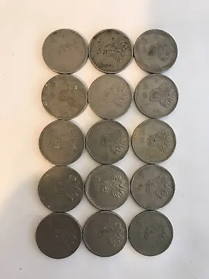 MEXICO $5 PESOS Vintage 1980-85 Mexican / Aztec Quetzalcoatl God Coin Lot Of 15 • $50