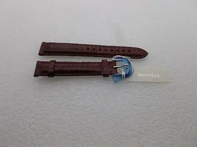 Genuine Michele 16mm  Burgundy  Alligator  Watch Band Strap NEW • $37.77