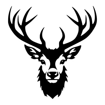 Deer Antler Head Vinyl Decal Sticker Art Wall Home Decor Various Colours • £2.45