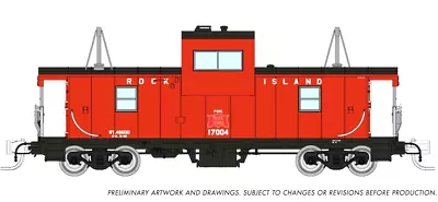 Rapido N Scale ~ New 2004 ~ Rock Island ~ Wide Vision Caboose #17017 ~ 510038 • $46.23