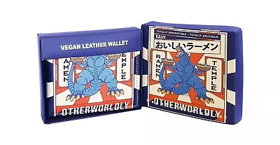 Godzilla Ramen Temple Design Handcrafted Wallet BI-Fold Vegan Leather • $14.99