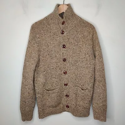 J. Crew Mens Kilcarra Donegal Spun Wool Cardigan Sweater Small Button Up Ireland • $59.99