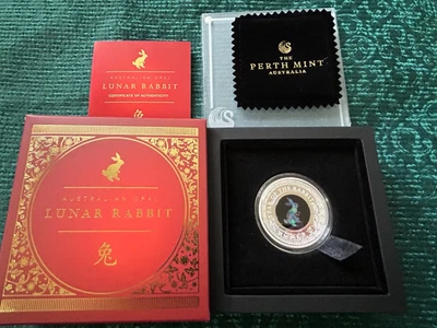 $232.99 • Buy 2023 Lunar Year Of The Rabbit  1 Oz Silver Proof Opal $1 Coin - 5,000 Mintage
