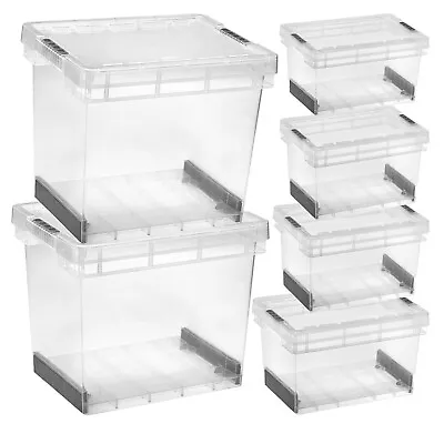 Strong Clear Ultra Resistant Modular Storage Containers With Clip Lock Lids • £130.50