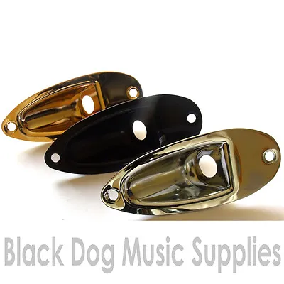 £3.95 • Buy Recessed Guitar Input Jack Socket Plate In Chrome Black Or Gold Strat Type