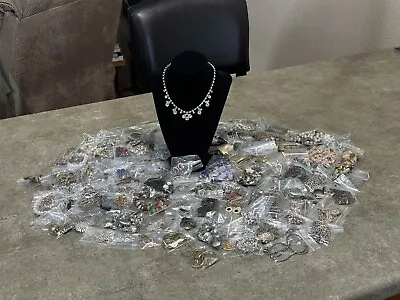 MASSIVE Estate Bagged Costume Jewelry Lot Crystals Owls #12; 5 Lbs 8 Oz • $41