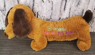Dan Dee Daschund Grandma I LOVE YOU THIS MUCH Stuffed Wiener Dog 16  Plush • $14.99