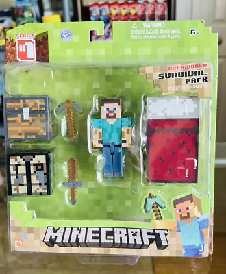 Minecraft Overworld Survival Pack Steve Series 1 Fully Articulated NEW • $14.99