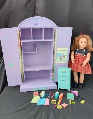 Huge Lot American Girl Doll Computer Cabinet Desk Og School Accessories Armoire • $50