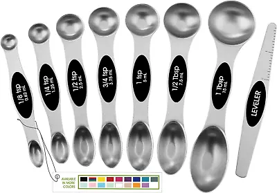 Magnetic Measuring Spoons Set With Strong N45 Magnets Heavy Duty Stainless Stee • $18.88