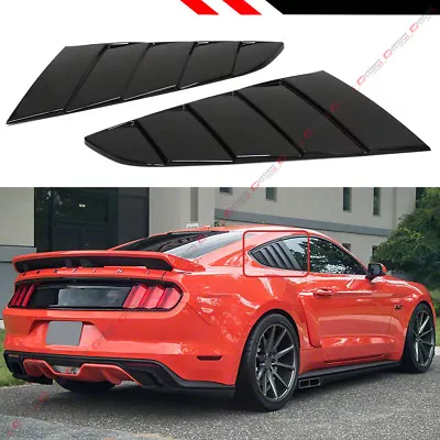 $49.99 • Buy For 15-2022 Ford Mustang Glossy Black Side Vent Window 1/4 Quarter Scoop Louver