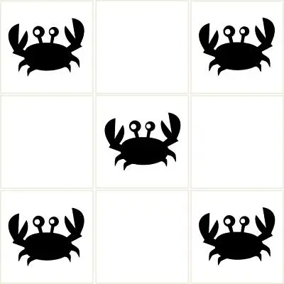 CRAB WALL TILE STICKERS Kitchen Bathroom Home Decor Nautical Ocean Vinyl Decals • £4.45