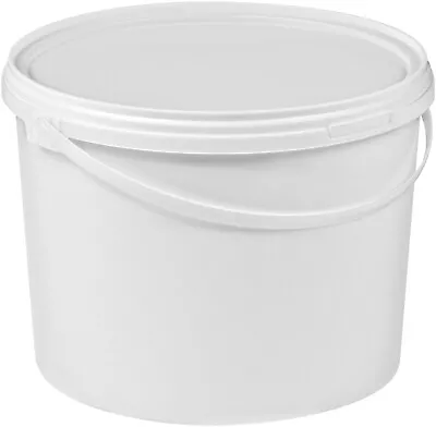 10l Plastic Buckets Tubs White Containers Tamper Evident Lids 10L • £7.25