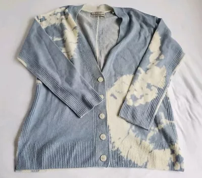 All Saints Harmony Baby Blue Tie Dye Cardigan Size Small Merino Wool • $45