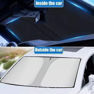 Car Front Window Windshield Sun Shade Shield Cover Visor UV Block Foldable Large • $34.93