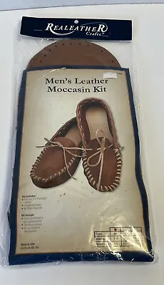 NEW Realeather Crafts Men’s Leather Moccasin Kit Size Medium 7-8 • $23.99