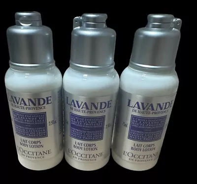 L'occitane 3 Lavande Body Lotion Lavender 2.5oz Each Lot New Free Ship Loccitane • $23.74