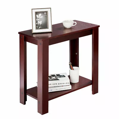 2-Tier End Table Sofa Bedside Table Compact Nightstand W/ Storage Shelf Espresso • $39.99