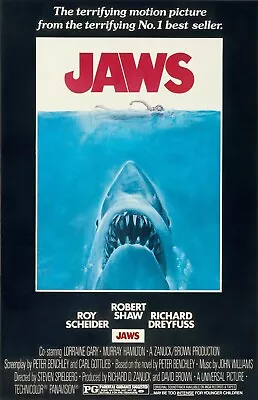 New Jaws Movie Print Premium Poster Wall Art Size A5-a1 • $18