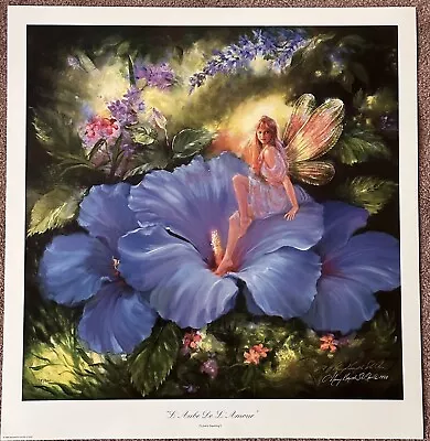 Vintage Fairy Art Print Signed Mary Baxter St Clair  LTD 900 22×23 Loves Dawning • $41.22
