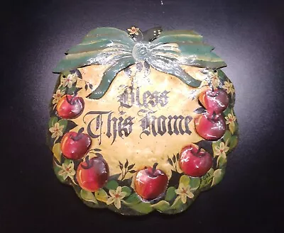 Vintage Metal Apple Wall Plaque  • $15